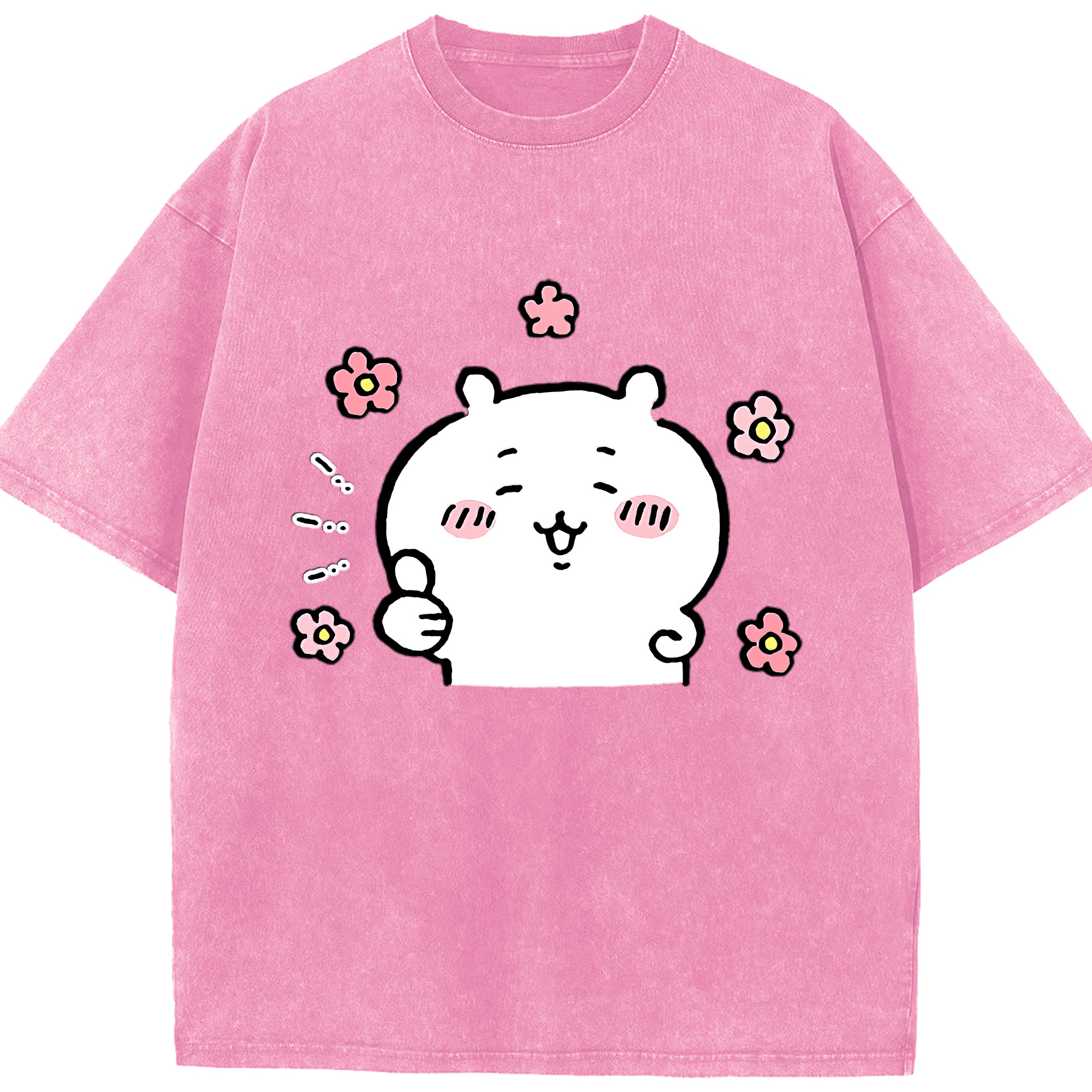 （画像用） ちいかわ ちいかわ Chii-kawa chiikawa 綿100% ヴィンテージ風 半袖Tシャツ（フロントプリント）